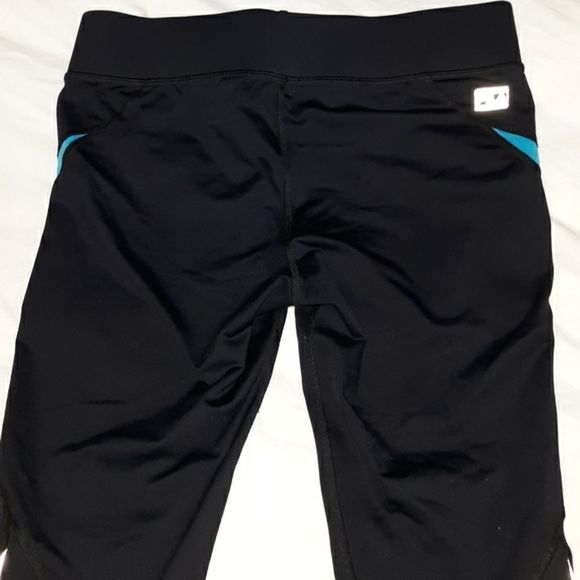 Fila Sport Running Crop Leggings Black Blue Small - Picture 6 of 7